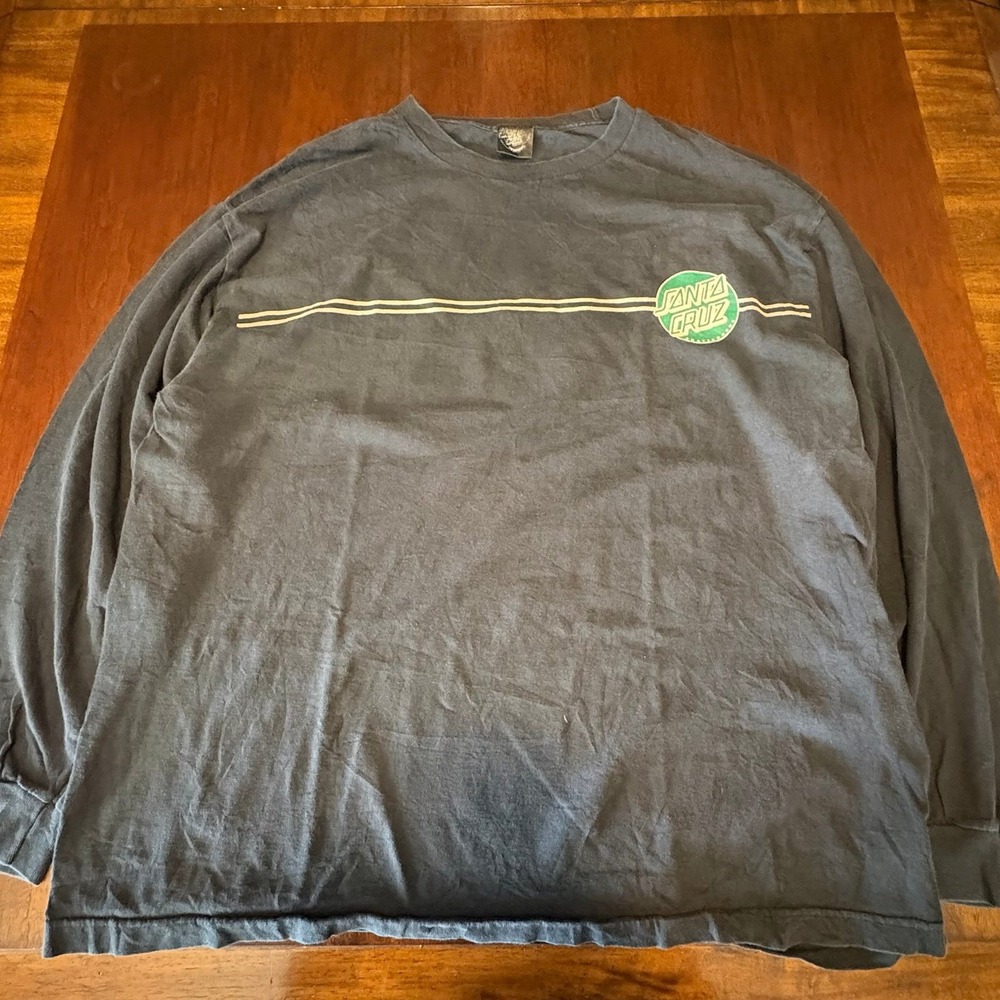 Santa Cruz Skateboards Dot Logo Long Sleeve Tee Black Skate Shirt